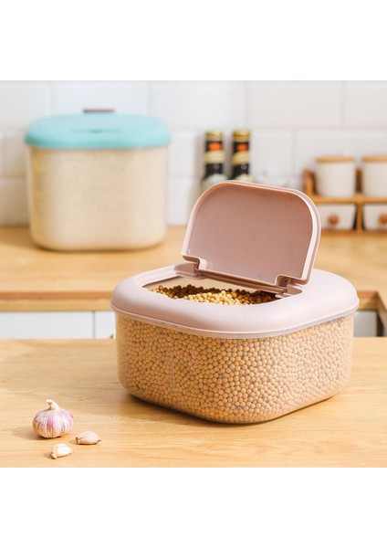 6 kg. Büyük Pirinç Saklama Kabı Tahıl Dağıtıcı Pembe (Yurt Dışından)