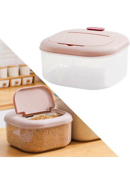 6 kg. Büyük Pirinç Saklama Kabı Tahıl Dağıtıcı Pembe (Yurt Dışından)