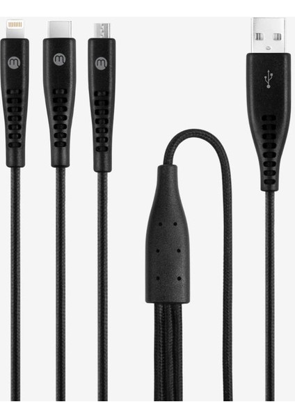 By Ttec Ekstra Dayanıklı Trio Şarj Kablosu Usb-A - Usb-C /