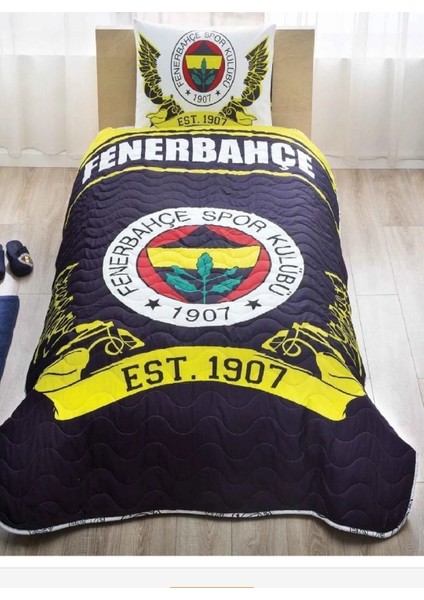 Lisanslı Fenerbahçe Logo Tek Kişilk Yatak Örtüsü