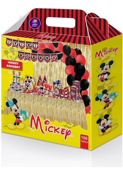 Mickey Doğum Günü Parti Seti 100 Parça