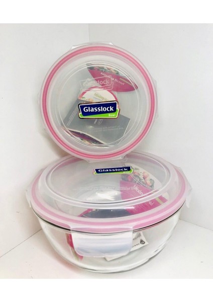 Yuvarlak 2li Cam Saklama Kabı 1000ML 2000ML