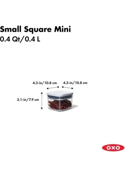 Pop Saklama Kabı-Küçük Kare Mini 0,4qt