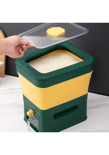 Otomatik Tahıl Dispenser Depolama Gıda Depolama Konteyneri Yeşil (Yurt Dışından)