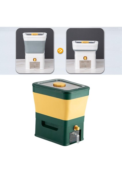 Otomatik Tahıl Dispenser Depolama Gıda Depolama Konteyneri Yeşil (Yurt Dışından)