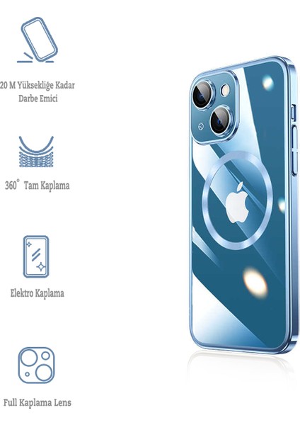 Apple iPhone 14 Plus Kılıf Kamera Korumalı Magsafe Tam Koruyucu Kılıf