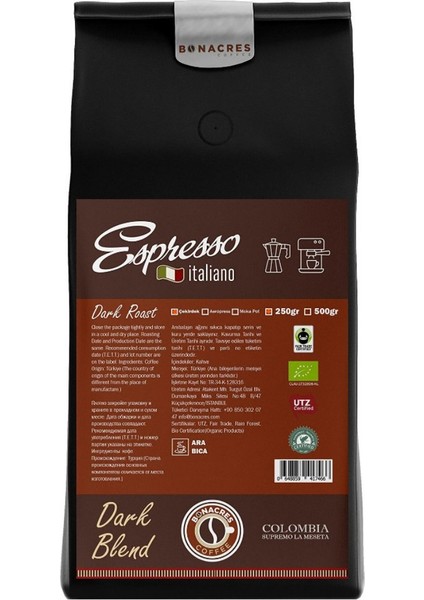 Dark Blend Espresso Italiano 250GR (Çekirdek Kahve)