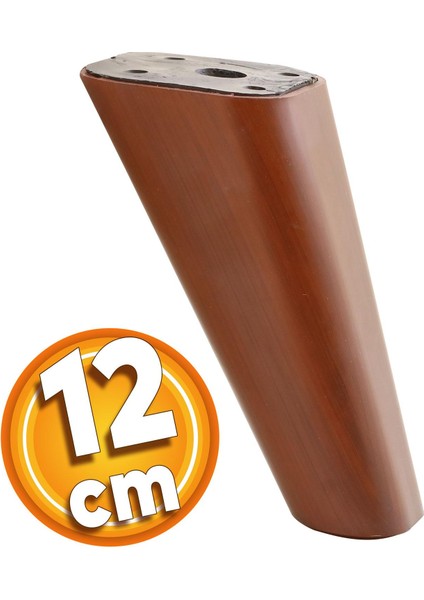 Linden Lüks Mobilya Kanepe Sehpa Tv Ünitesi Koltuk Ayağı 12 Cm Kahverengi Oval Baza Ayakları