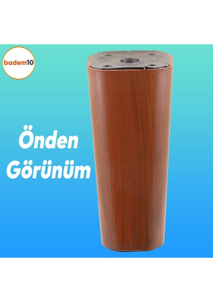 Linden Lüks Mobilya Kanepe Sehpa Tv Ünitesi Koltuk Ayağı 12 Cm Kahverengi Oval Baza Ayakları