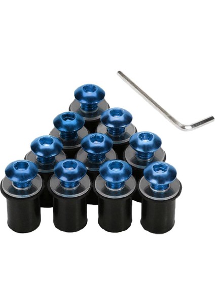 10 Adet Evrensel Ön Cam Ön Cam Cıvataları Vidalı Kit M5 5mm Cıvata Mavisi (Yurt Dışından)