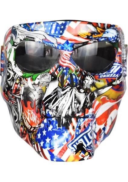 Motosiklet Kafatası Yüz Gözlükleri - Scrawl Desen - (Moto) Gözlük (Yurt Dışından) fiyatları
