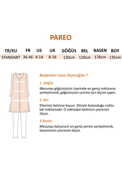 Tesettür Mayo Üzerine Kaftan Kimono Pareo P2202-HAKI