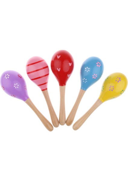 1 Adet Ahşap Maraca Renkli El Perküsyon Çocuklar Için I 0 Cm/7.87inch  (Yurt Dışından)