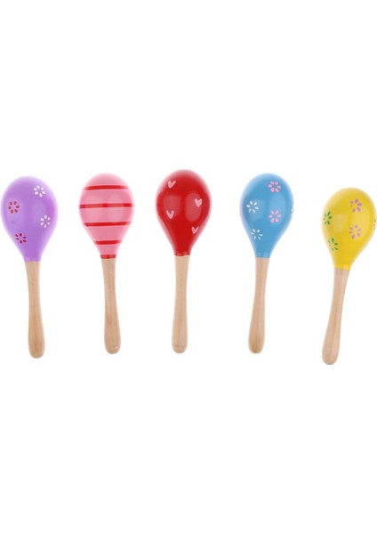 1 Adet Ahşap Maraca Renkli El Perküsyon Çocuklar Için I 0 Cm/7.87inch  (Yurt Dışından)