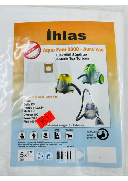 Ihlas Aura Aqua Sentetik Toz Torbası 5 Adet