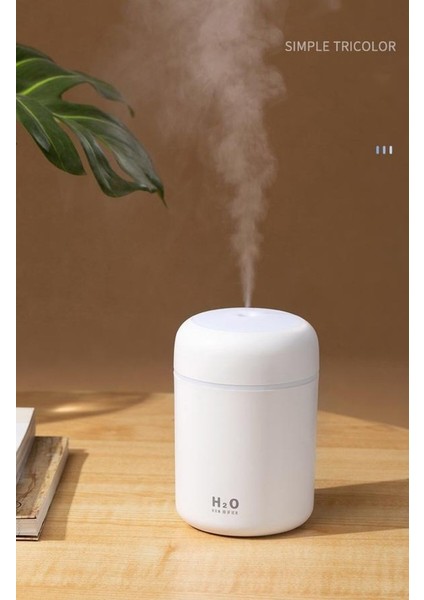 H2O Humidifier 300 ml Ulrasonik Hava Nemlendirici Buhar Makinesi ve Aroma Difüzörü