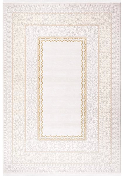 İpek Mekik Halı Sardes 6456 A Krem Gold Salon Halısı