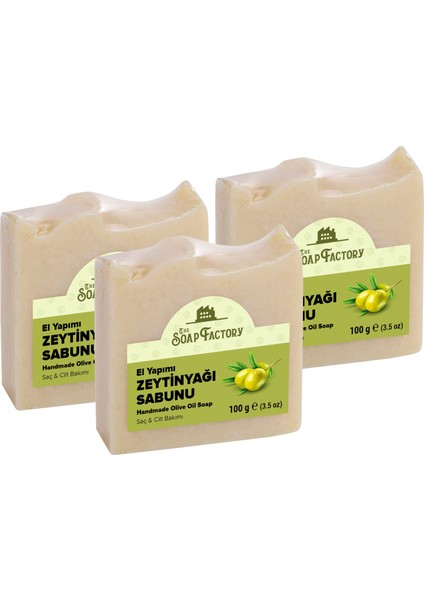 İpek Seri El Yapımı Zeytinyağı Sabunu 100 g x 3 Adet (Toplam 300 g) - Vegan - Lüks - Bütün Cilt Tiplerine Uygun - Soğuk Sıkım - Üstün Cilt Bakımı - Bitkisel