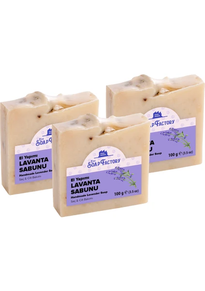 The Soap Factory İpek Seri El Yapımı Lavanta Sabunu 100 g x 3 Adet (Toplam 300 g) Bütün Cilt Tiplerine Uygun - Soğuk Sıkım - Üstün Cilt Bakımı