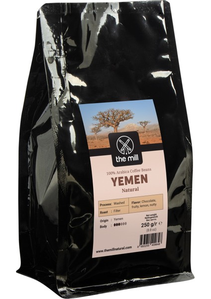 The Mill Yemen Çekirdek Kahve 250 gr - Ustalıkla Kavrulmuş Bütün Kahve Çekirdeği - %100 Arabica - Ceviz Notalı Zengin Aroma - Filtre ve Kahve Makinelerine Uygun