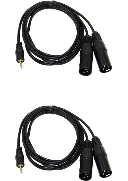 2x 3.5mm 1/8 Inç Trs Erkek Ila Çift Xlr Dişi Kablolar Ara Bağlantı (Yurt Dışından)