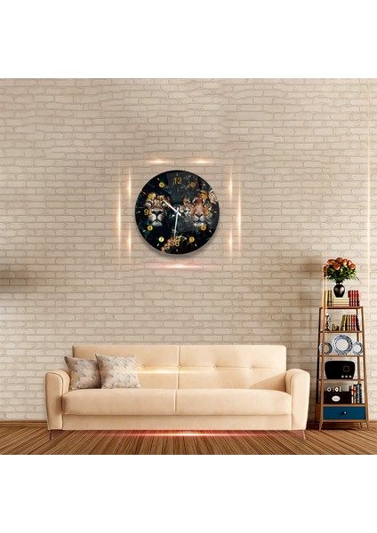 Saatli Aslan ve Kaplan Cam Tablo modelleri