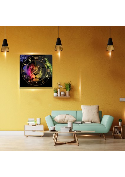 Neon Aslan Cam Tablo