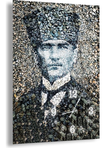 Saatli Atatürk Cam Tablo