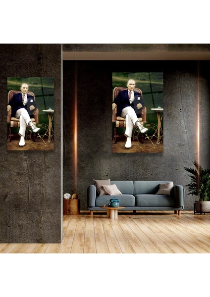 Saatli Atatürk Cam Tablo modelleri