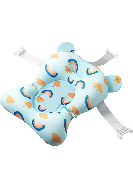 Katlanabilir Bebek Banyo Küveti Ped Anti-Kayma Rahat Duş Paspas Mavisi (Yurt Dışından)