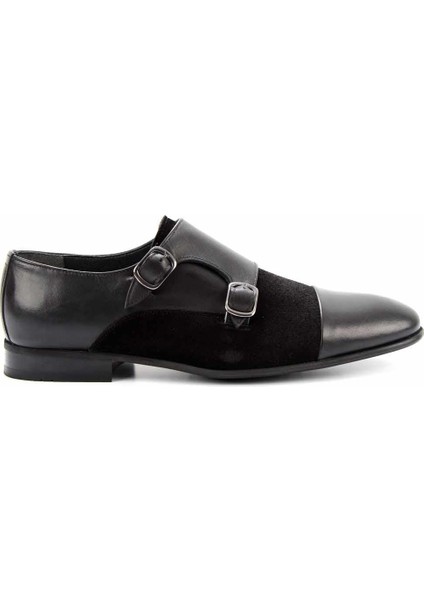 Siyah Siyah Süet Leather Erkek Klasik Ayakkabı E01755122803