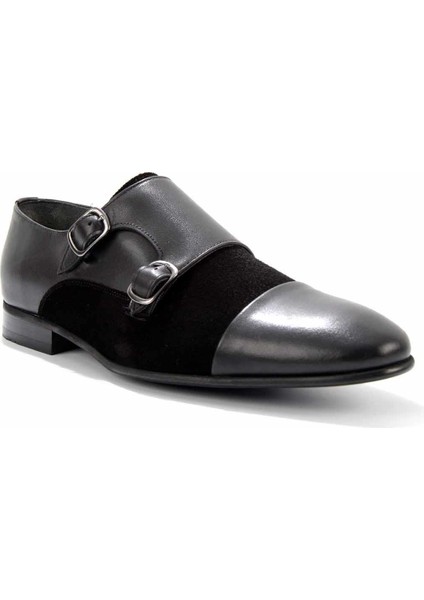 Siyah Siyah Süet Leather Erkek Klasik Ayakkabı E01755122803