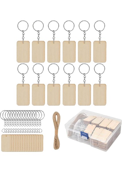 241PCS Dikdörtgen Şeklindeki Bitmemiş Ahşap Boş Anahtarlık Seti 10M Halat (Yurt Dışından) fiyatları