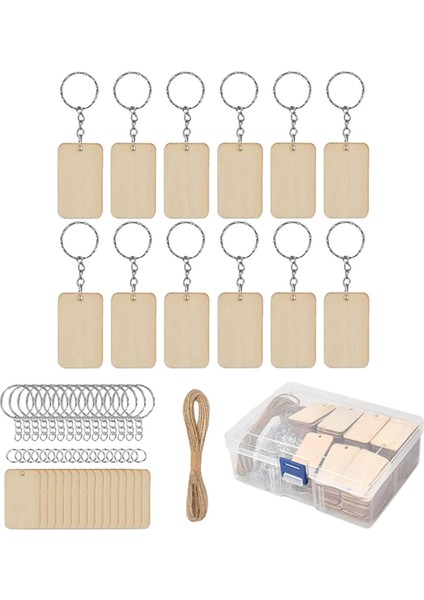 241PCS Dikdörtgen Şeklindeki Bitmemiş Ahşap Boş Anahtarlık Seti 10M Halat (Yurt Dışından) modelleri