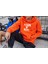 Rock 'N' Roll Baskılı Turuncu Kapüşonlu Oversize Sweatshirt Hoodie 1