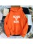 Rock 'N' Roll Baskılı Turuncu Kapüşonlu Oversize Sweatshirt Hoodie 2