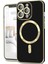 Apple iPhone 14 Pro Mag Safe Özellikli Lens Korumalı Luxury Silikon Kılıf - Siyah 1