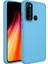 Xiaomi Redmi Note 8 Kapak Renkli Metal Kamera Çerçeveli First Class Içi Kadife Lasnman Kılıf - Mavi 1