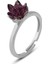925 Ayar Gümüş, Ametist Taşlı Rodyum Kaplama Ayarlanabilir Lotus Çiçeği Yüzük 1
