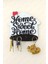 Home Sweet Home Yazılı Ahşap Anahtar Askısı Duvar Dekoru 3