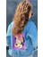 Kız Çocuk Denim Kot Ceket Arkası Pembe Minnie Mouse Baskılı 1