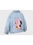 Kız Çocuk Denim Kot Ceket Arkası Pembe Minnie Mouse Baskılı 2