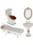 4x 1/12 Ölçekli Bebek Evi Küvet Tuvalet Lavabosu Ayna Banyo Mobilya Oyuncakları (Yurt Dışından) 3
