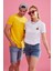 Unisex Sam Beyaz Nakışlı T-Shirt 3