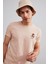 Unisex Snoopy Bej Nakışlı T-Shirt 3