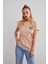 Unisex Yin Yang Balık Bej Nakışlı T-Shirt 2