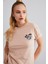 Unisex Yin Yang Balık Bej Nakışlı T-Shirt 4