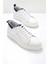 Beyaz Lacivert Leather Erkek Sneaker E01901538303 1