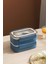 Bento Lunch Box Ofis-Okul Için Yeni Nesil Sefer Tası Çift Kat 3 Bölme Paslanmaz Çelik F494 1