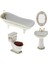 1:12 Ölçekli Dollhouse Minyatür Porselen Banyo Seti Malzemeleri 4pcs/set Model, White1 (Yurt Dışından) 1